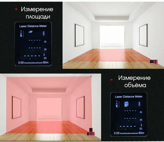 Лазерная рулетка дальномер цифровой со встроенным уровнем TDS L-60 60 м / Строительный оптический профессиональный