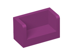 Panel 1 x 2 x 1 with Rounded Corners and 2 Sides, Magenta (23969 / 6131870 / 6248482)