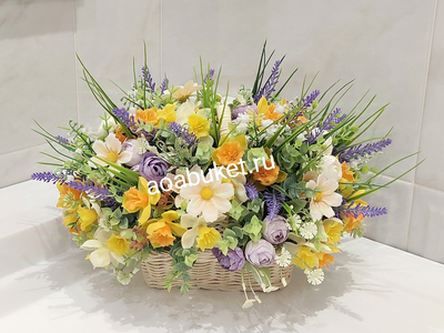 Композиция из искусственных цветов малая - Весеннее настроение М031к - купить в Санкт-Петербурге