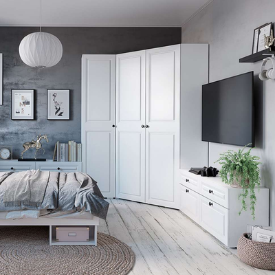 Шкаф угловой Софт ШКУ-01 белый/эмаль белая F26 (БТС)