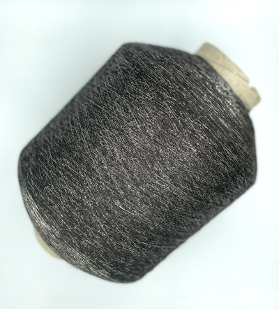 TORCITURA di DOMASO BACH LUREX  люрекс 1/ 34000 65% ВИСКОЗА 35% PL  (вес 50 грамм, длина 1700 метров) цв.204 серебро на чёрном