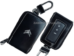 Ключница авто с окошком из натуральной кожи с логотипом CITROEN
