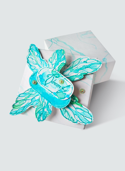 "Бирюзовая фантазия", подарочная 3Д-коробочка для украшения