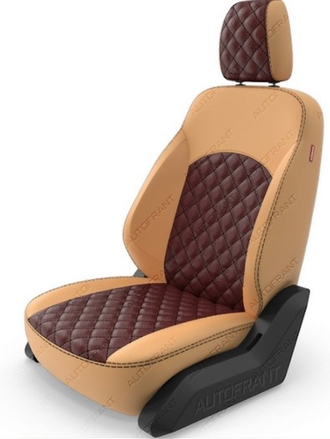 Чехлы "Автофрант" из экокожи  [ромб до середины 3D]