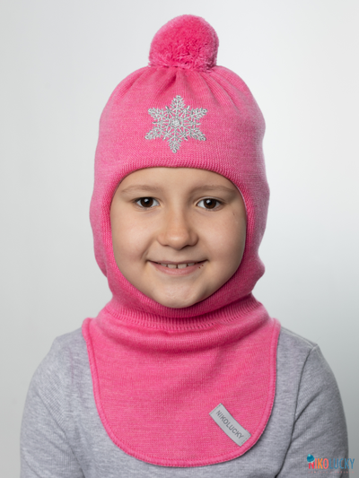 Шапка-шлем 23101-04 с утеплит., хб подклад, ярко-розовый 52-54