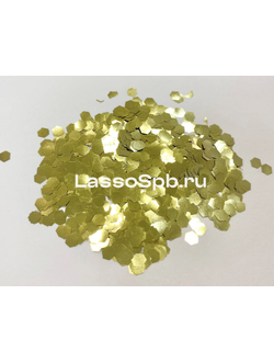 Глиттер блестки Золото 4 мм полиэстровые, вес 1 кг