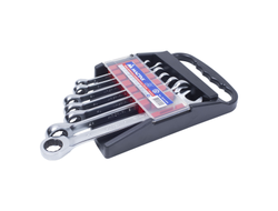 Набор комбинированных трещоточных ключей, 8-19 мм, 7 предметов МАСТАК 0213-07H