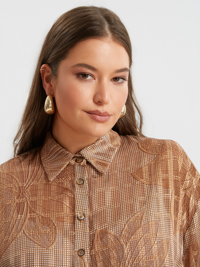 Рубашка свободного кроя, беж