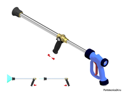 Размывочный пистолет RB 65 + копье GV 10, 100 л/мин; 24 бар; 60град; вход 1/2"г.