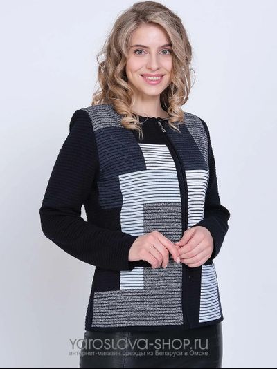 Модель: 2243-1. Женский вязаный жакет в темно-синем цвете