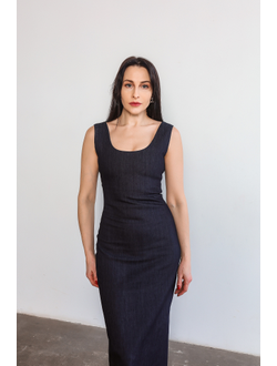 Платье-футляр из денима