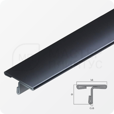 Т-образный порог 14 мм. из нержавеющей стали NEEXY PVS90-19 BL Черный зеркальный