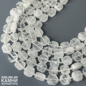 Горный хрусталь крупные плоские округлые прямоугольники 14-16 мм, цена за нить 19 см
