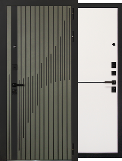 Входная металлическая дверь «Ультра» пати пихтовый/ пати эмалит белый