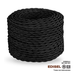 ретро провод 2х2.5 черный бухта 50м