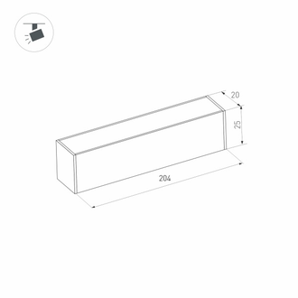 Светильник Arlight MAG-FLAT-25-L200-6W  (BK, 100 deg, 24V)