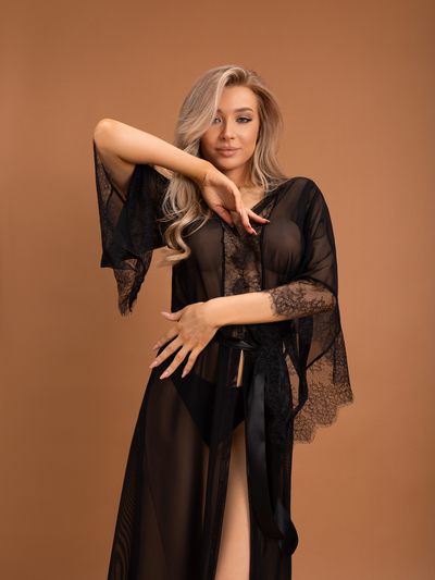 06791 Элегантный пеньюар с отделкой кружевом (Muse)  LeFrivole