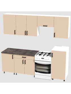 Кухня Эконом 1,8 метра с полуколонкой (1300х500) Цвет: Фон бежевый/Фон бежевый