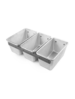 Форма для выпечки хлеба 3-х секционная 17,0*9,5 см. литая, алюминий