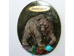 МАГНИТ МЕДВЕДЬ С ПОДНЯТОЙ ЛАПОЙ,  ЗМЕЕВИК С САМОЦВЕТАМИ АМ-112. ОПТ