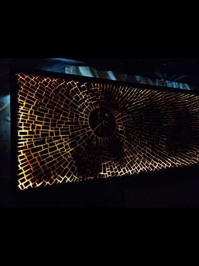 ресепшн мозаика из спилов мореного дуба