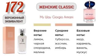 Духи женские EC Classic 172, 50 мл  Версионный эквивалент My Way Giorgio Armani