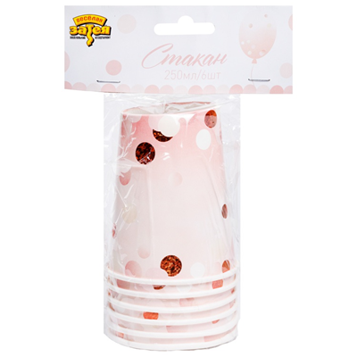 Стакан Розовая дымка 250мл 6шт/уп