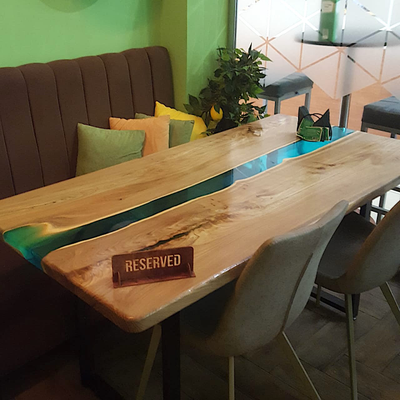 стол-река, карагач, слэб, стол из слэба, стол из спила, стол с рекой, стол из эпоксидной смолы, спил