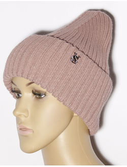 Шапка женская "Резинка" 883 какао, бирюзовая, св.серая, жёлтая, чёрная, пудра, серо-голубая, серая