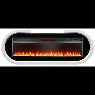 Линейный электрокамин Soho белый с черным  с очагом Vision 60 LED