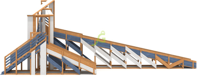 Зимняя деревянная горка "IgraGrad Snow Fox 12 м" с двумя скатами мод.3