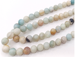 Амазонит 10 мм зелено бежевый меланж нить