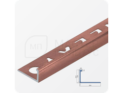 Окантовочный плиточный профиль из алюминия 12 мм. NEEXY PV03-14 MRG Розовый матовый 2.7 м.