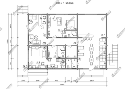 Гостиница из клееного бруса "Кабардинка", 335 м2