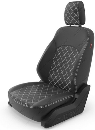 Чехлы "Автофрант" из экокожи  [ромб до середины 2D]