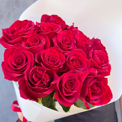 Букет красных роз Эквадор премиум 15 шт
