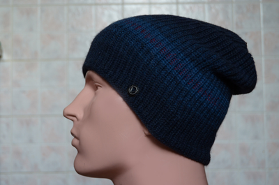 Вязаная мужская шапка Италия Vizio 6252 CL синяя