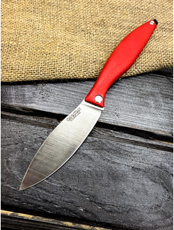 Фрикционный складной нож Канадец Большой сталь AUS10Co, рукоять красный G10