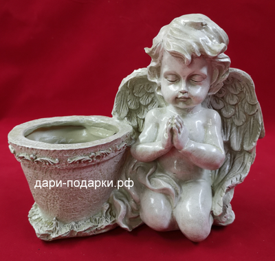 Кашпо АНГЕЛ мольба 26*21 см  0,9 кг  полистоун Россия  1129//0286991