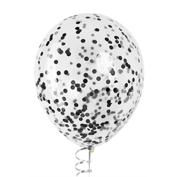 Шары с конфетти чёрные металлик (круги)