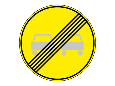 Знак дорожный 3.21 Конец запрещения обгона (Временный)