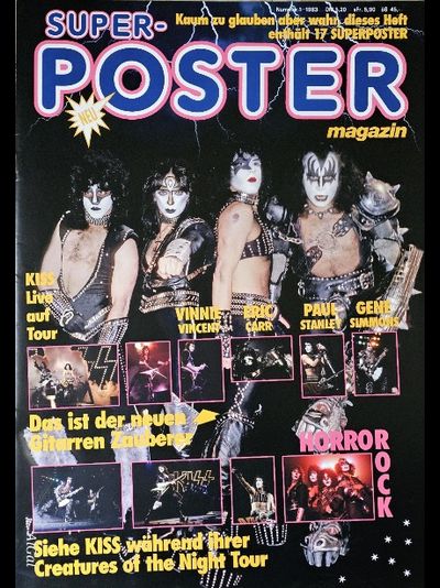 Kiss Super Poster Magazin Ace Frehley, Paul Stanley, Peter Criss, Gene Simmons Inside, Intpressshop