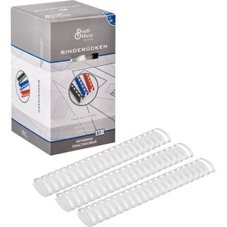Пружины для переплета пластиковые ProfiOffice 51мм, белый 50 штук в упаковке