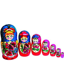 Матрешка 7 в 1 расписная