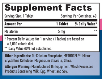 Melatonin Time Release 5mg. / 60 Tabs