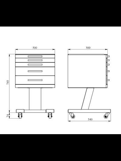 Столик стоматолога подкатной ССМ-4.0 Люкс