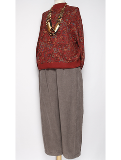 Брюки Бохо вельветовые "Трубы винтажные карман сзади" бежевые р.50-54