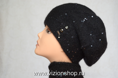 Черный берет для женщин Vizio Визио Италия 6457