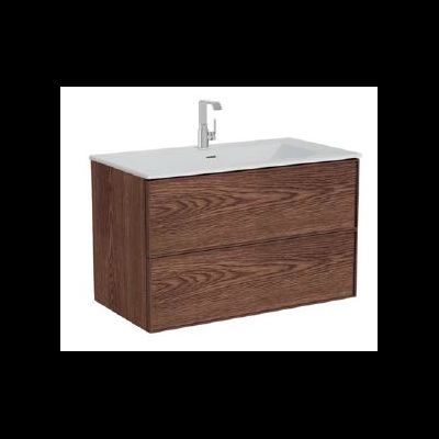 Шкаф Vitra Metropole Edge c 2 ящиками,  подсветкой в верхнем ящике, 100 см с, цвет ореховое дерево, 67156