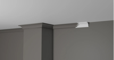 Потолочный плинтус DECOR-DIZAYN DD37, из дюрополимера, под покраску, ударопрочный, 2 метра